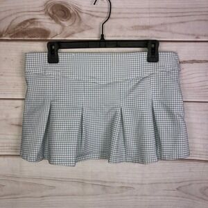 Madden Girl Blue Gingham Pleated Mini Skirt XL Preppy Coquette Y2K Checkered